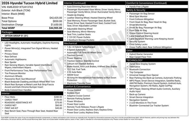Certified 2026 Hyundai Tucson Limited AWD/4WD image 12