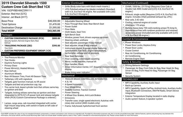 Used 2019 Chevrolet Silverado 1500 Custom w/ Custom Convenience Package AWD/4WD image 7