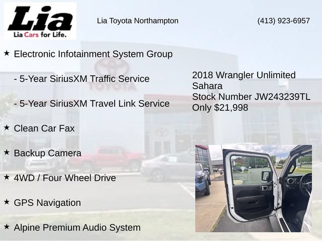Used 2018 Jeep Wrangler Unlimited Sahara AWD/4WD image 21