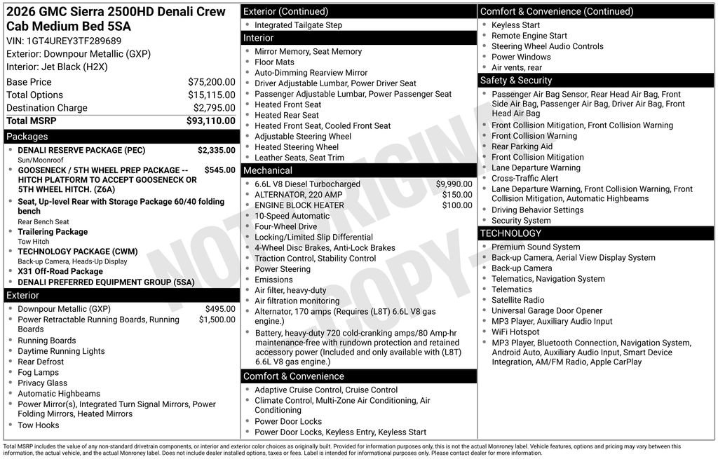 Used 2026 GMC Sierra 2500 Denali w/ Denali Reserve Package AWD/4WD image 84