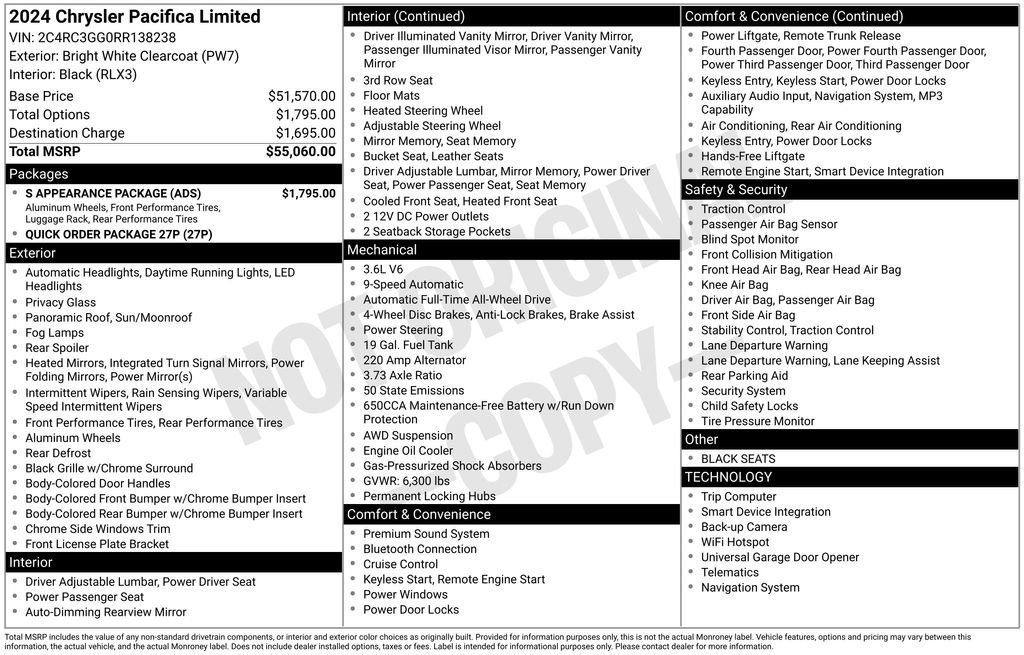 Used 2024 Chrysler Pacifica Limited w/ S Appearance Package image 6