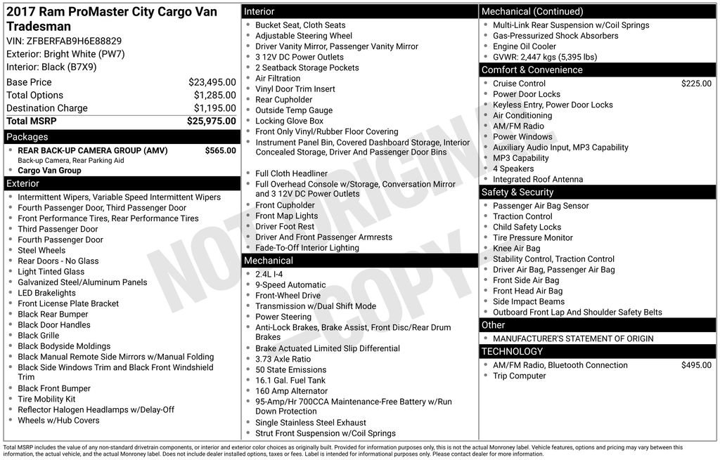 Used 2017 RAM ProMaster City Tradesman w/ Rear Back-up Camera Group FWD image 4