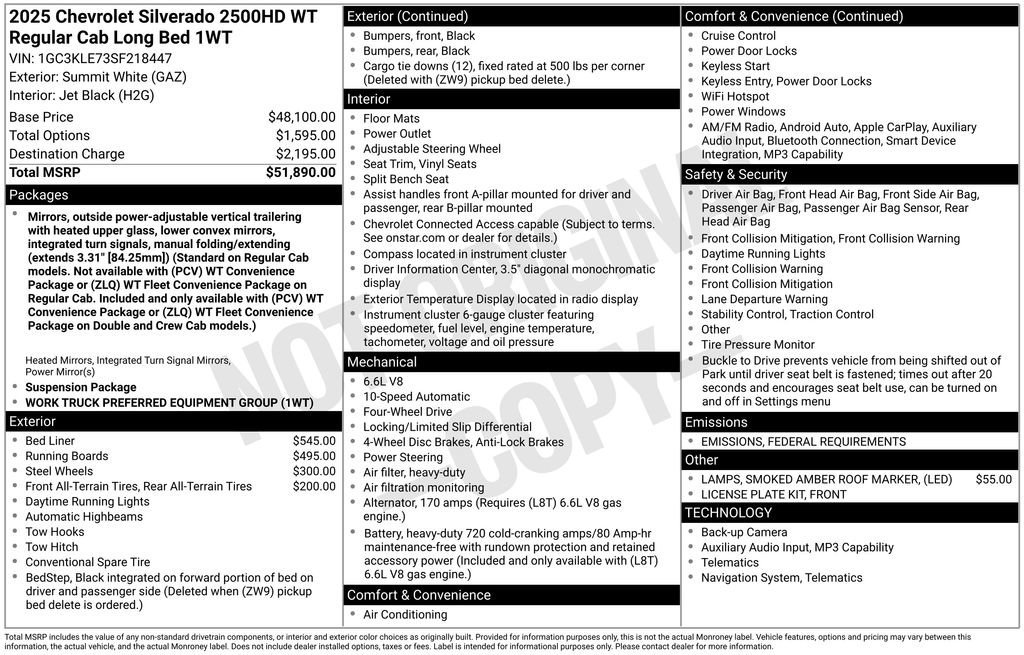 New 2025 Chevrolet Silverado 2500 W/T image 4