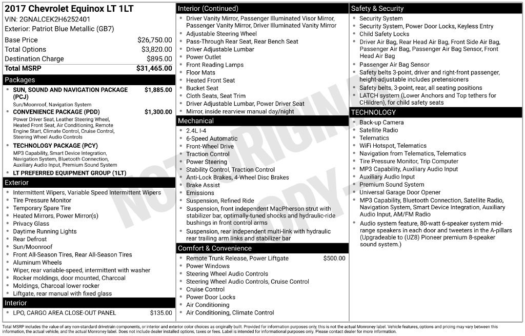 Certified 2017 Chevrolet Equinox LT FWD image 16