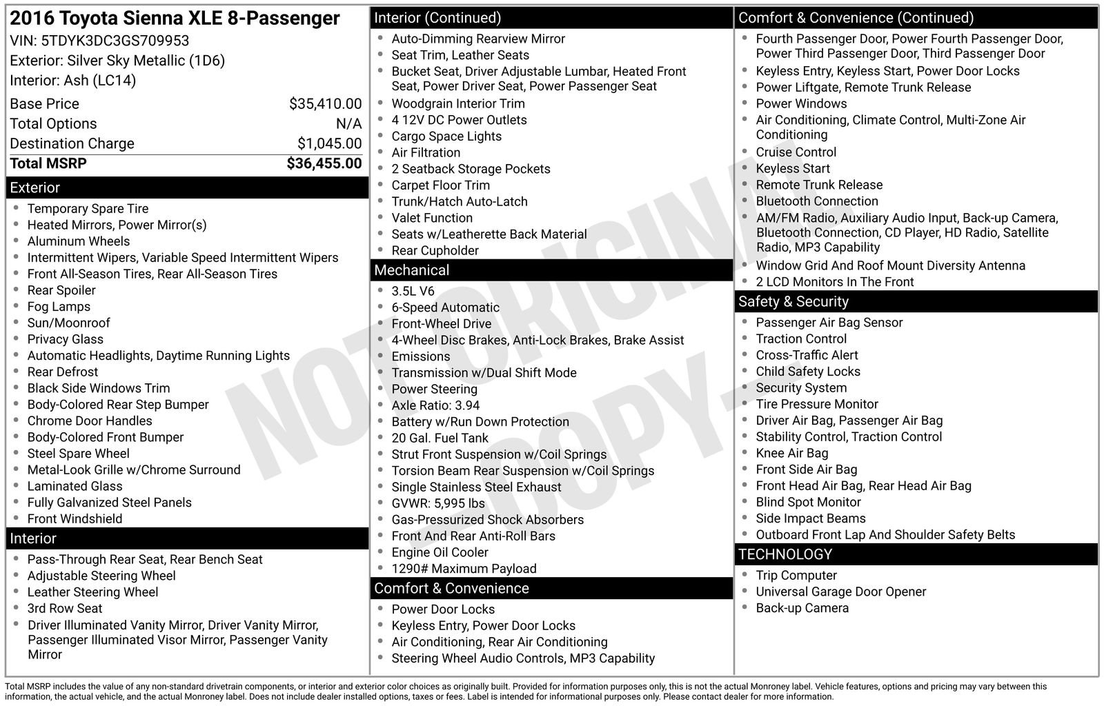 Used 2016 Toyota Sienna XLE image 40