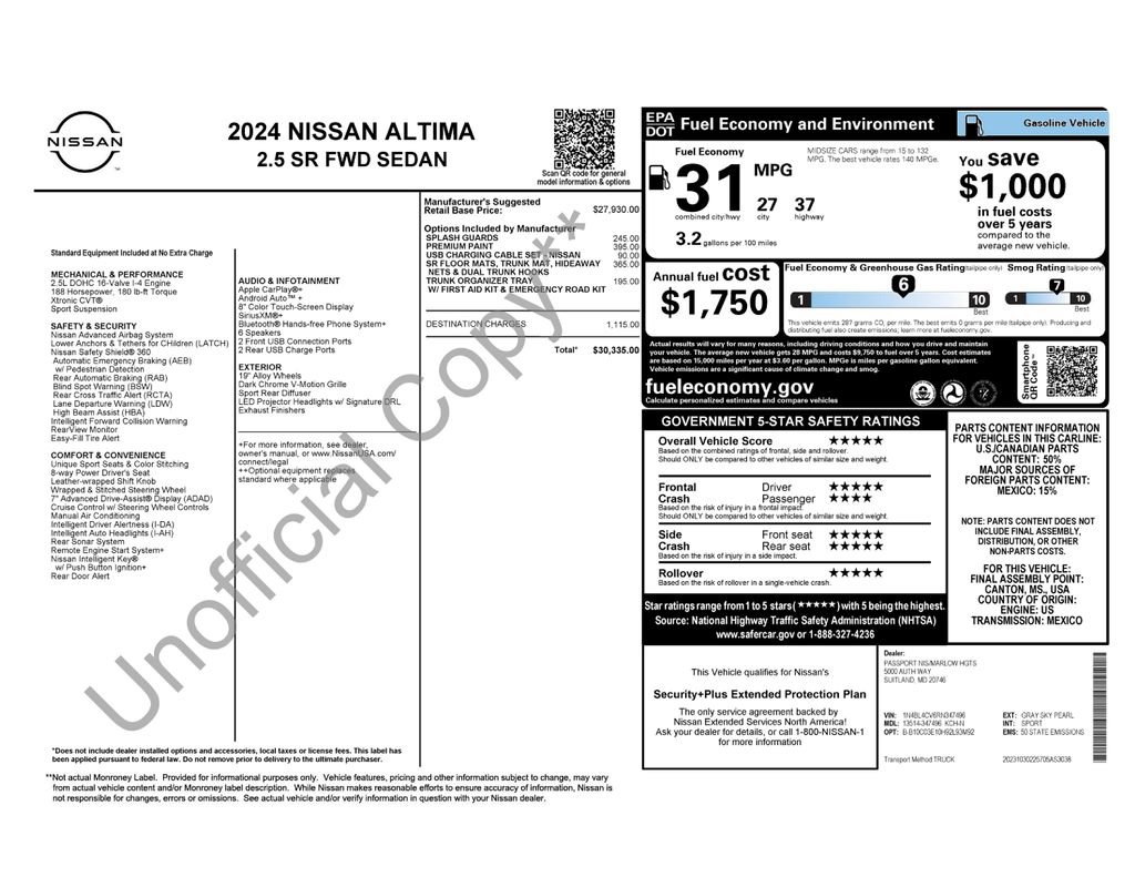 Certified 2024 Nissan Altima 2.5 SR image 42