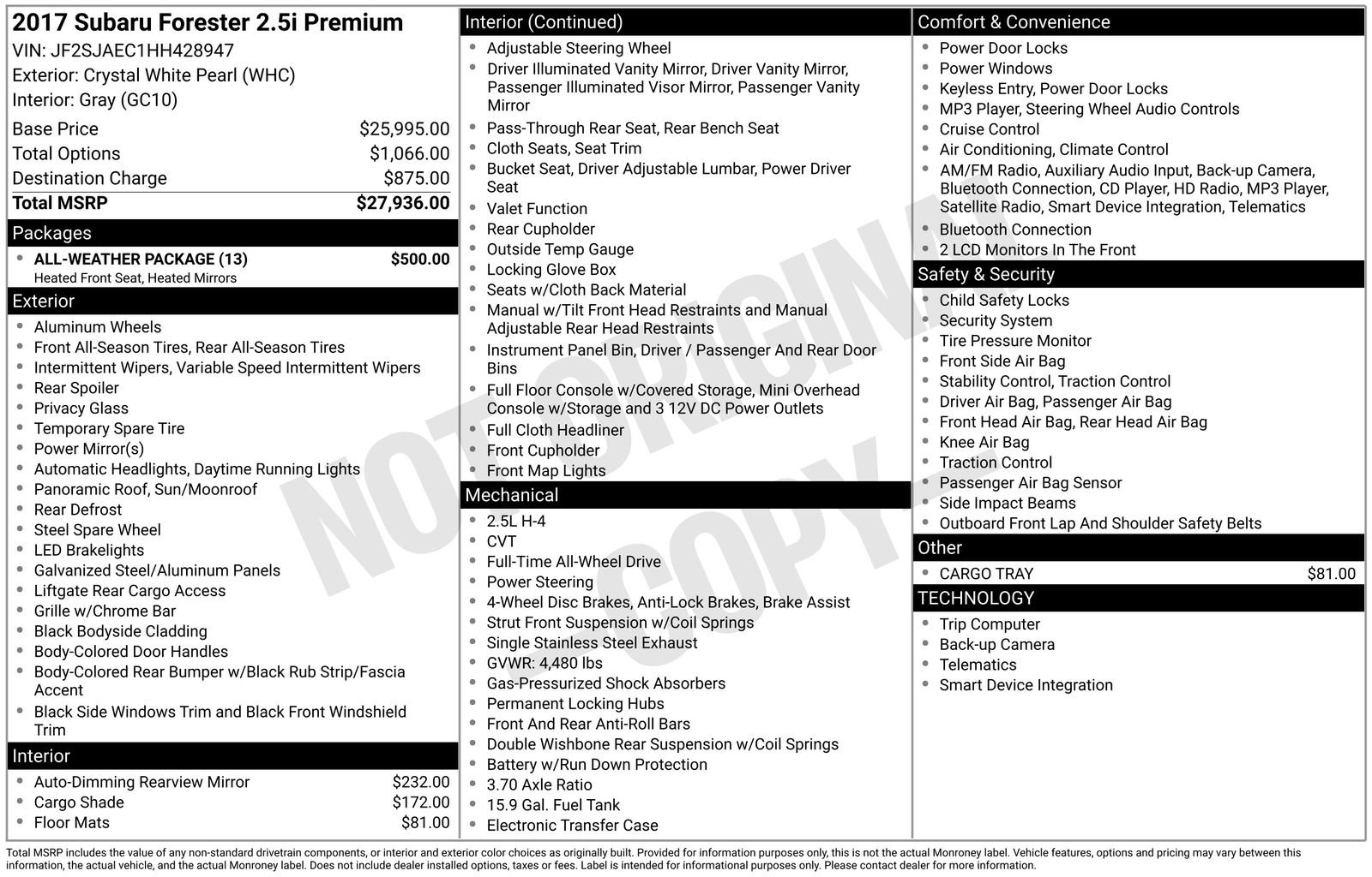 Used 2017 Subaru Forester 2.5i Premium w/ All-Weather Package image 17