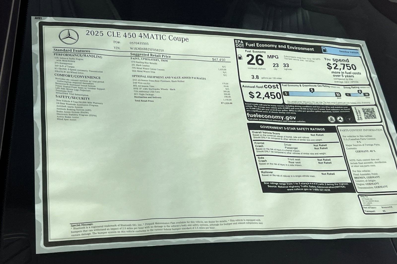 New 2025 Mercedes-Benz CLE 450 4MATIC Coupe image 29