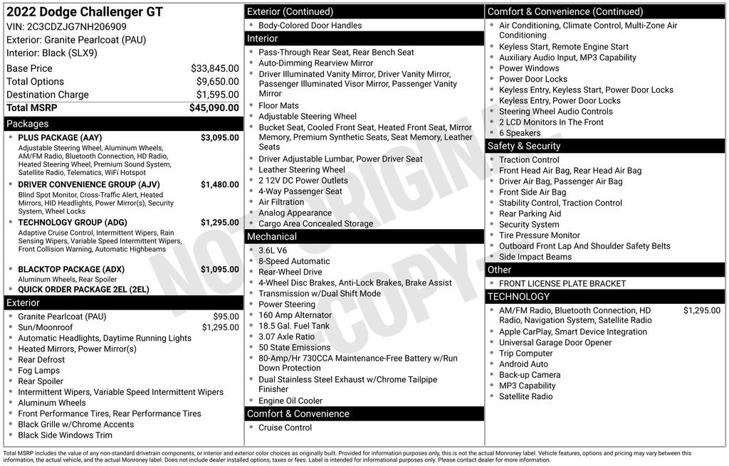 Used 2022 Dodge Challenger GT w/ Plus Package RWD image 9