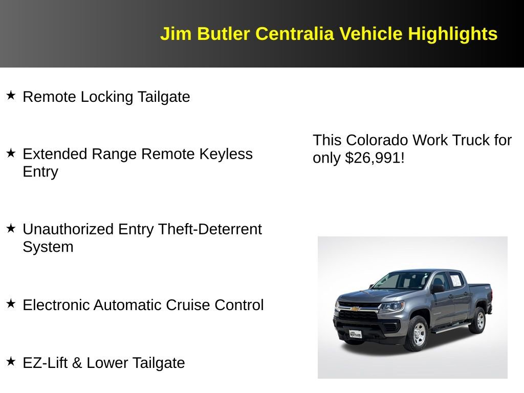 Used 2021 Chevrolet Colorado W/T w/ WT Convenience Package AWD/4WD image 17