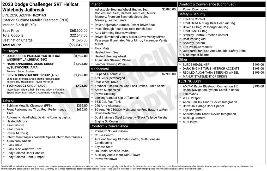 Used 2023 Dodge Challenger SRT Hellcat image 7