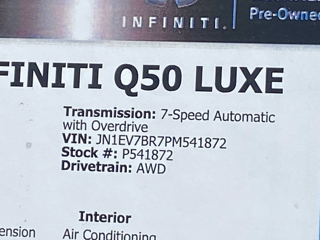 Certified 2023 INFINITI Q50 Luxe AWD/4WD image 35