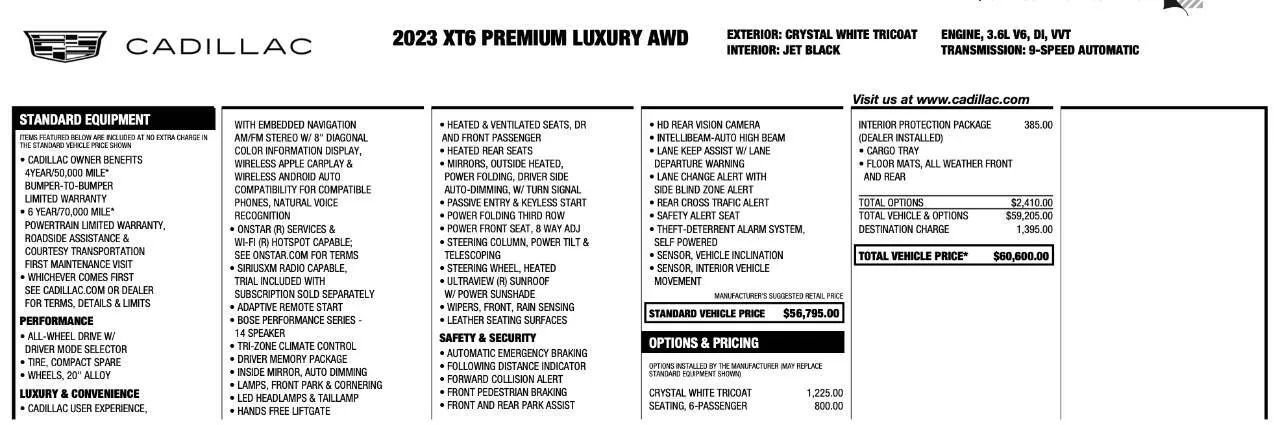 Used 2023 Cadillac XT6 Premium Luxury AWD/4WD image 9