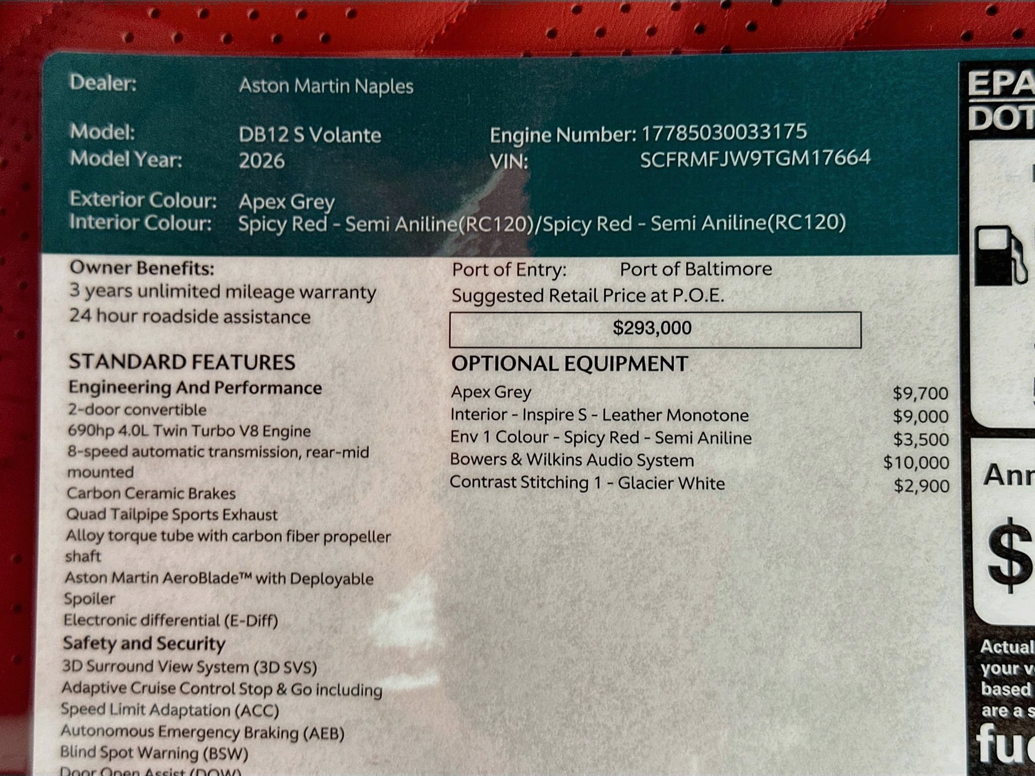 New 2026 Aston Martin DB12 Convertible RWD image 29