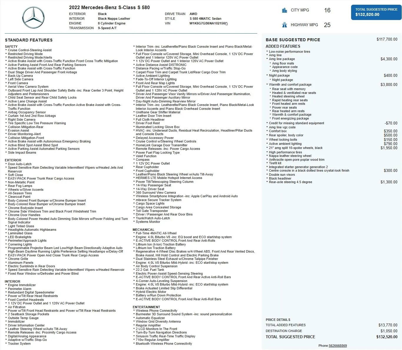 Used 2022 Mercedes-Benz S 580 4MATIC Sedan image 34