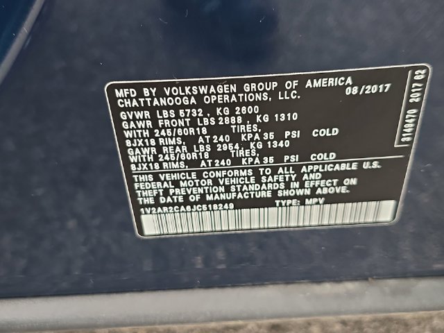 Used 2018 Volkswagen Atlas S FWD image 32