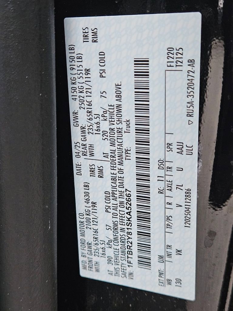 New 2025 Ford Transit 250 Low Roof AWD w/ Load Area Protection Package image 25