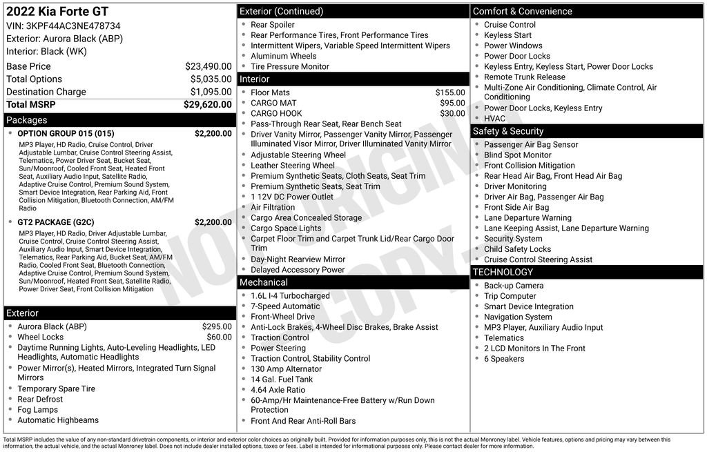 Used 2022 Kia Forte GT w/ GT2 Package FWD image 11