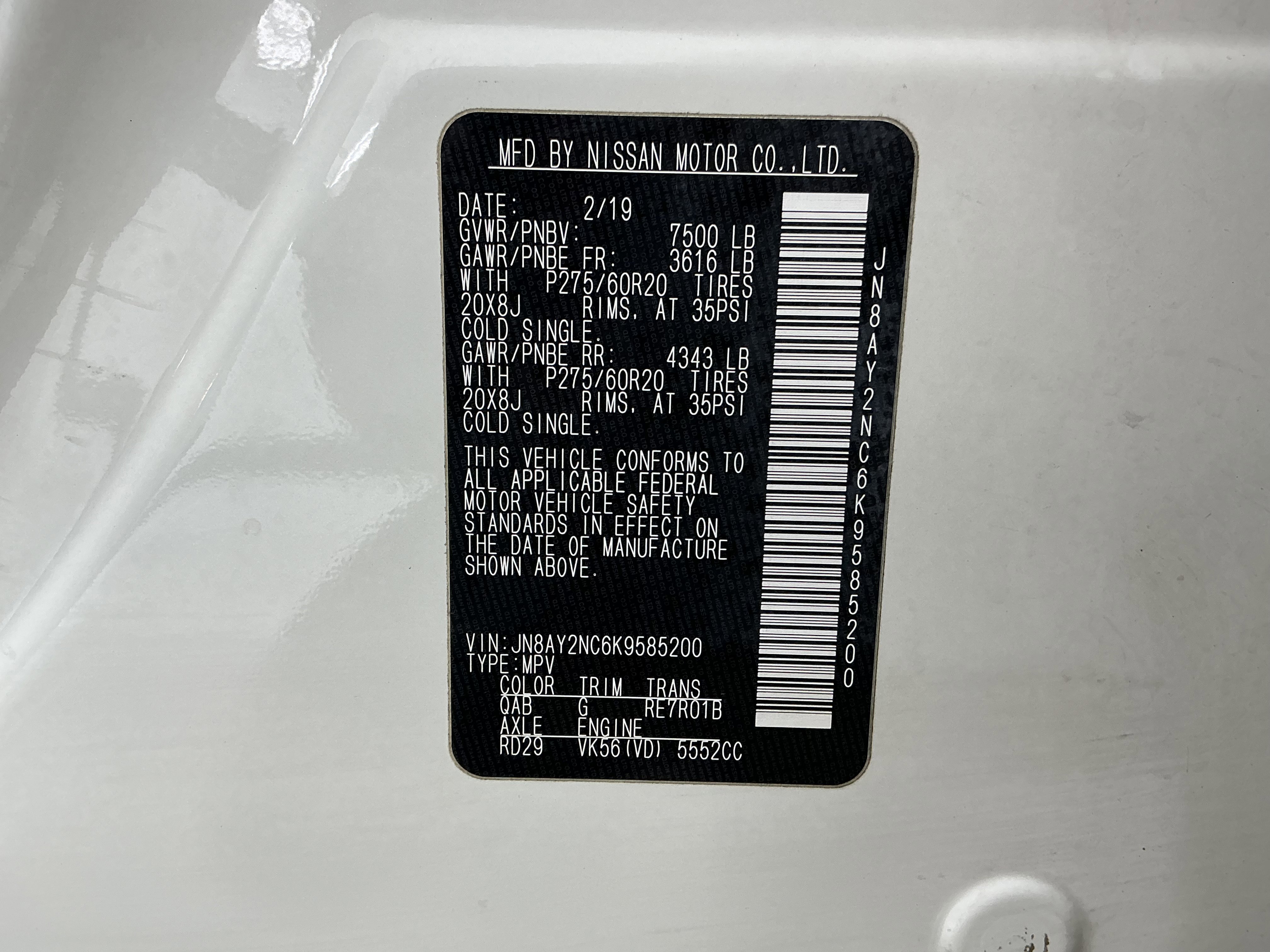 Used 2019 Nissan Armada Platinum w/ Interior Lighting Package image 14