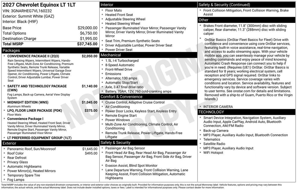 New 2027 Chevrolet Equinox LT w/ Convenience Package II FWD image 39