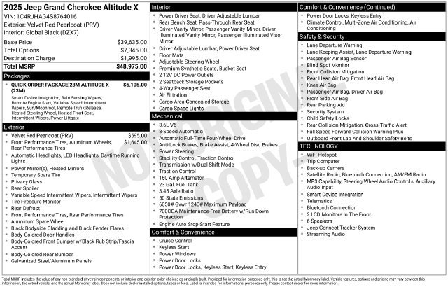 Used 2025 Jeep Grand Cherokee Altitude AWD/4WD image 7