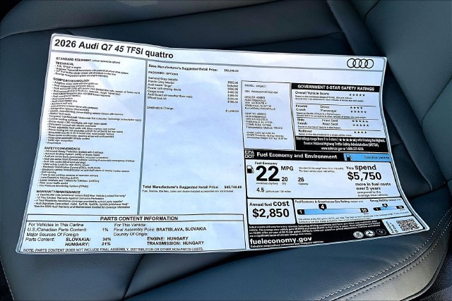 New 2026 Audi Q7 2.0T Premium AWD/4WD image 14
