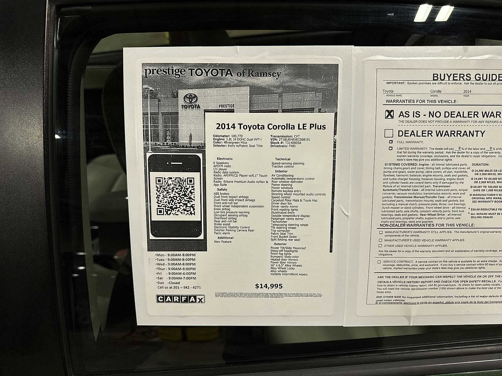 Used 2014 Toyota Corolla LE FWD image 12