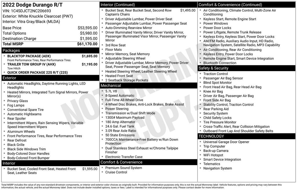 Used 2022 Dodge Durango R/T w/ Blacktop Package AWD/4WD image 35