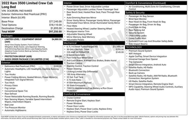 Certified 2022 RAM 3500 Limited AWD/4WD image 23