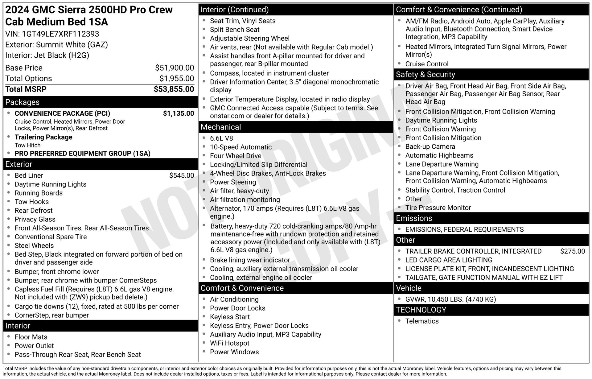 Used 2024 GMC Sierra 2500 Pro w/ Convenience Package