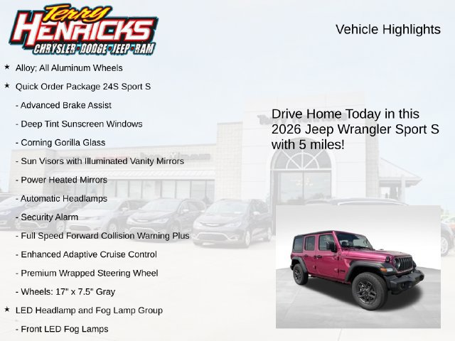 New 2026 Jeep Wrangler Unlimited Sport AWD/4WD image 4