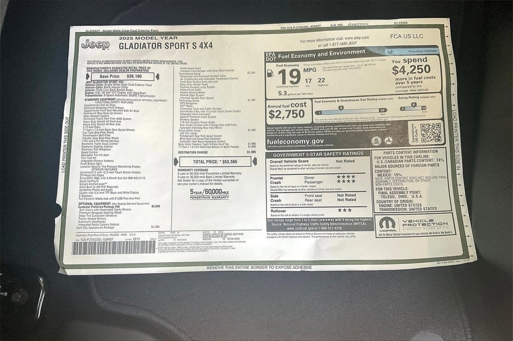 New 2025 Jeep Gladiator Sport image 14