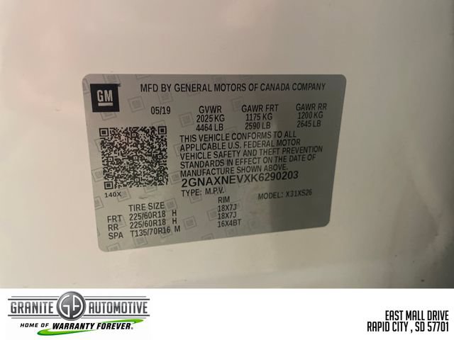 Used 2019 Chevrolet Equinox Premier w/ LPO, Cargo Package FWD image 19