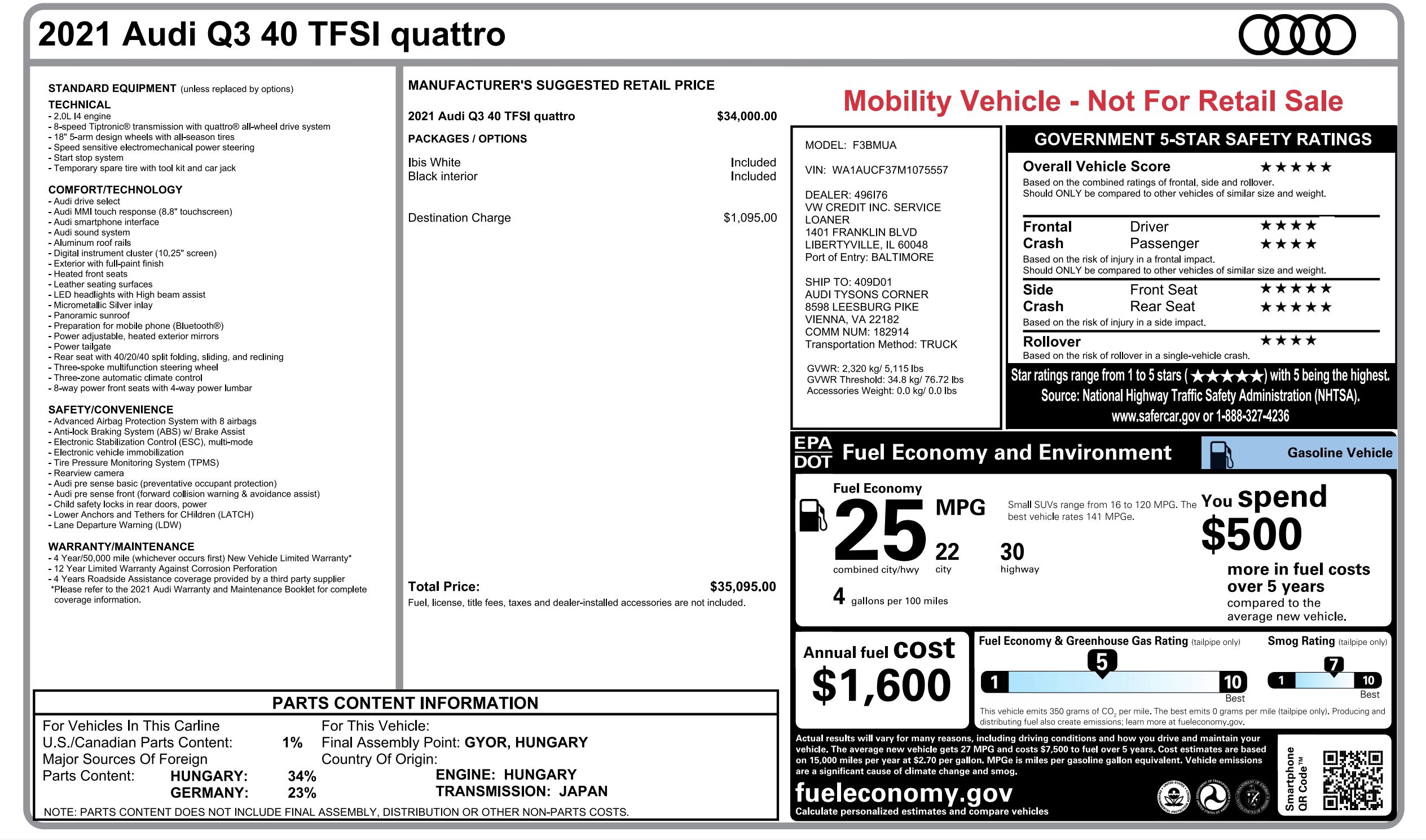 Used 2021 Audi Q3 2.0T Premium AWD/4WD image 5