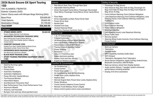 New 2026 Buick Encore GX Sport Touring w/ Studio Series AWD/4WD image 3