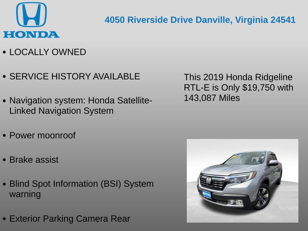 Used 2019 Honda Ridgeline RTL-E image 7