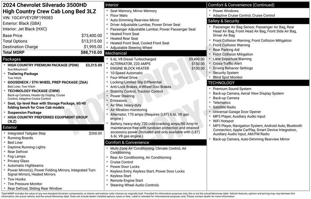 Used 2024 Chevrolet Silverado 3500 High Country w/ High Country Premium Package AWD/4WD image 15