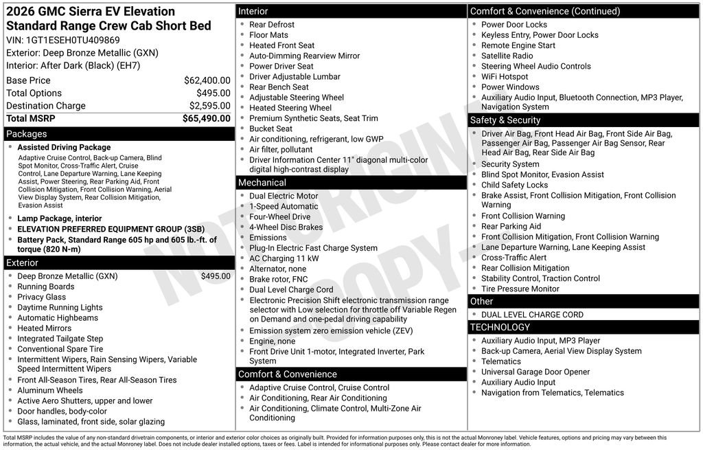 New 2026 GMC Sierra EV Elevation image 4