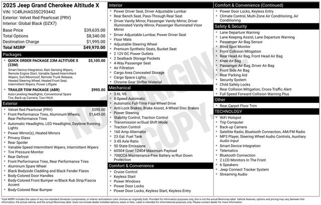 Used 2025 Jeep Grand Cherokee Altitude AWD/4WD image 37