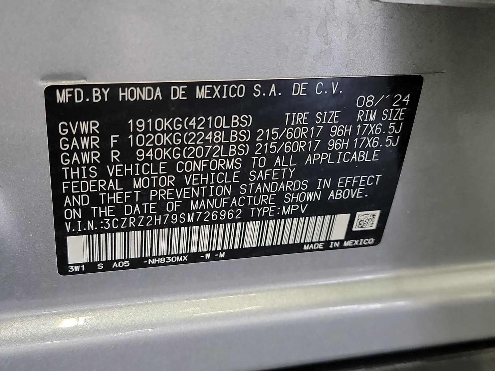 Certified 2025 Honda HR-V EX-L image 33