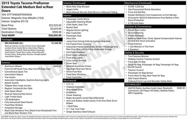Used 2015 Toyota Tacoma PreRunner w/ SR5 Package RWD image 37