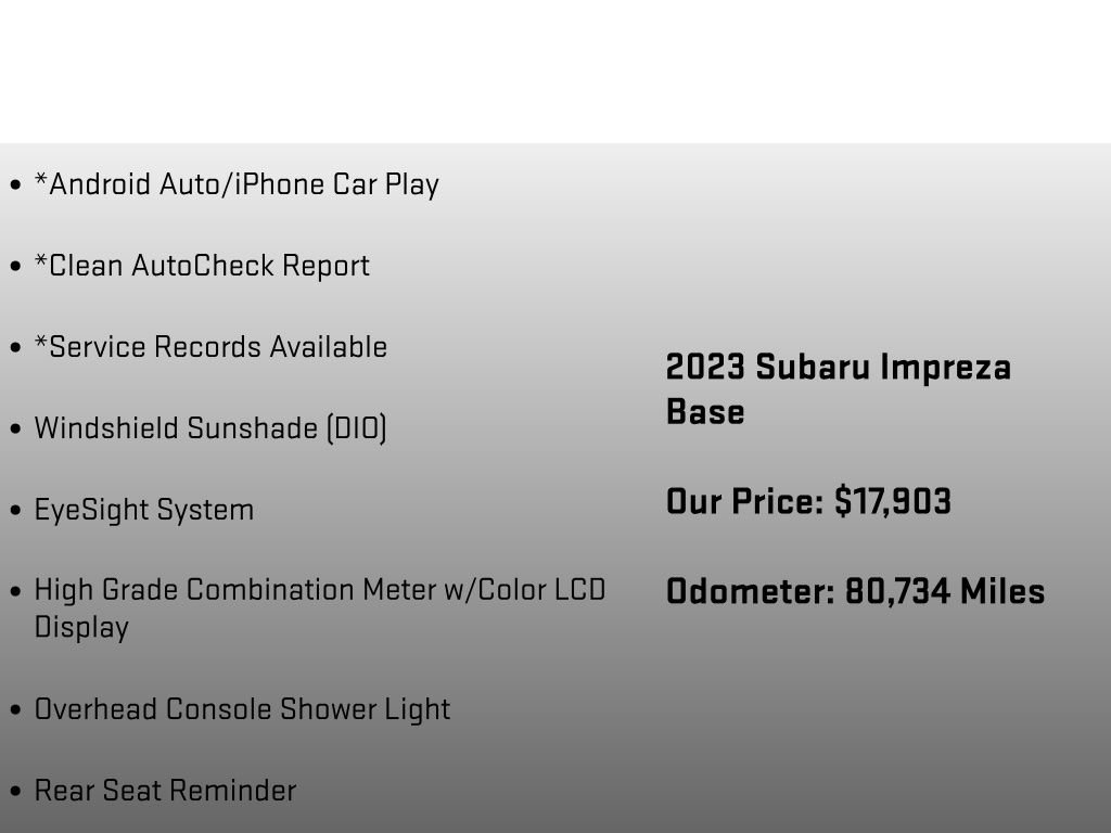 Used 2023 Subaru Impreza 2.0i AWD/4WD image 12