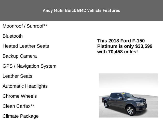Used 2018 Ford F150 Platinum w/ Equipment Group 701A Luxury AWD/4WD image 4