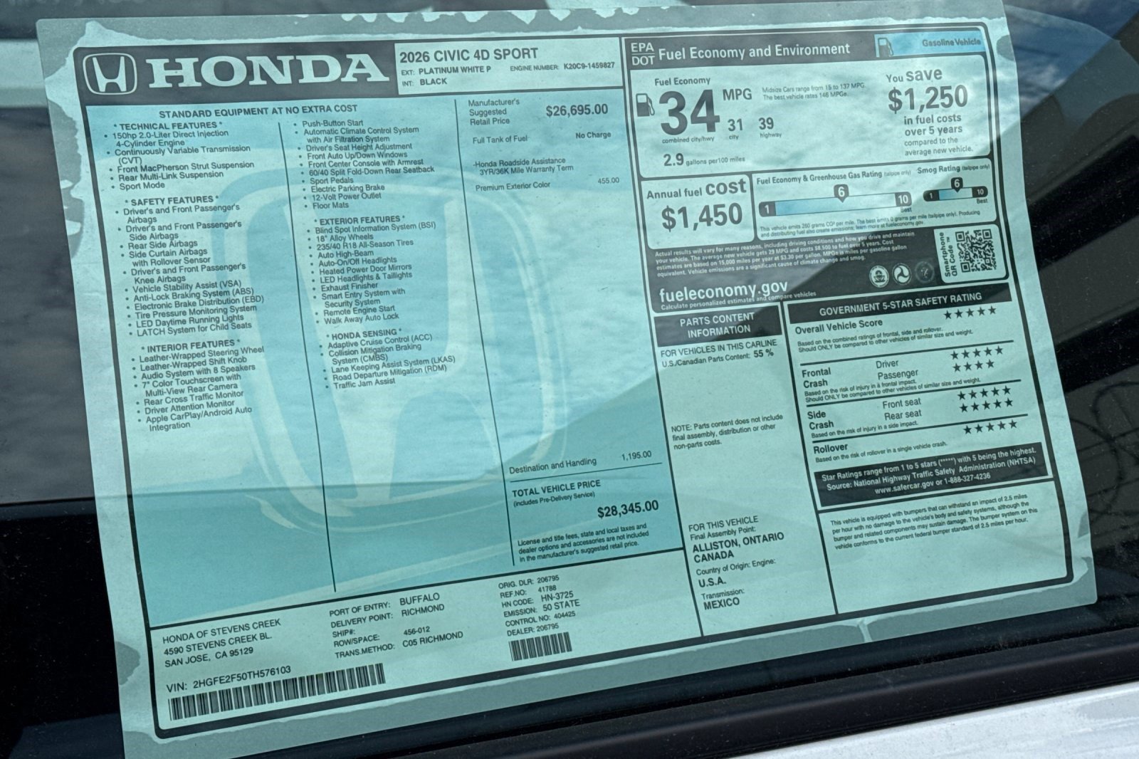 New 2026 Honda Civic Sport image 31