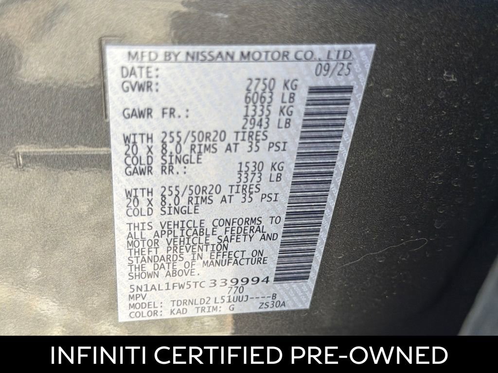 Certified 2026 INFINITI QX60 Sport w/ Dark Cargo Package AWD/4WD image 28