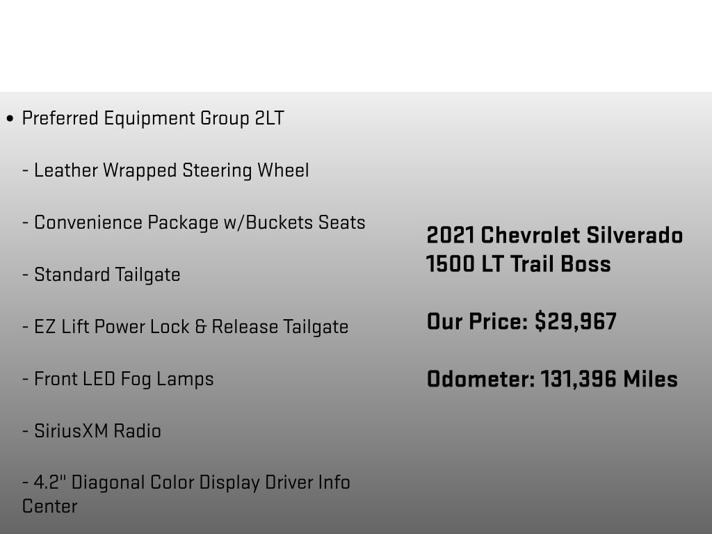Used 2021 Chevrolet Silverado 1500 LT Trail Boss w/ Convenience Package II AWD/4WD image 24