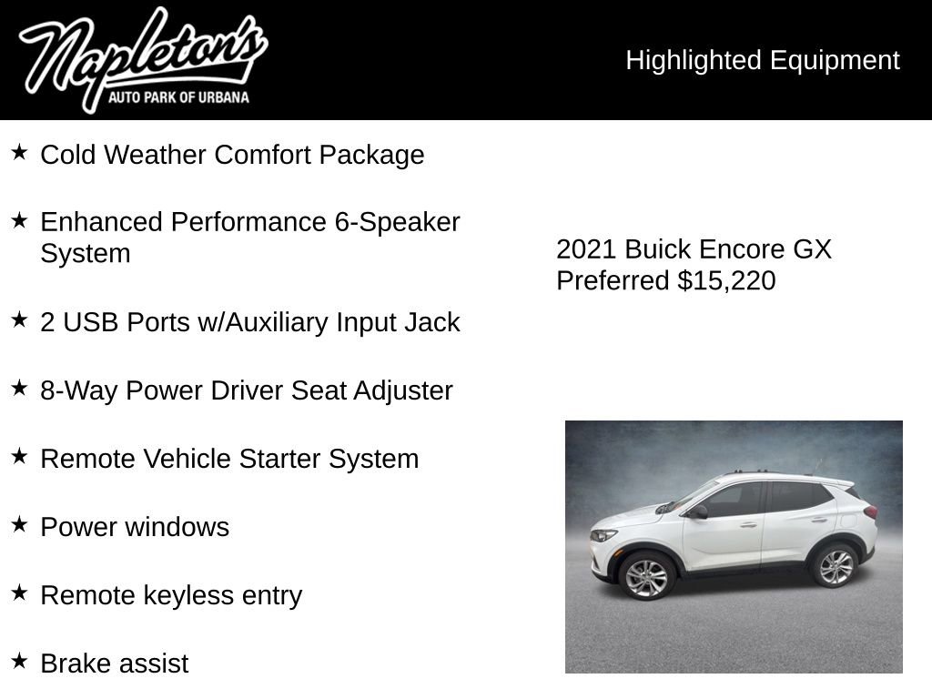 Used 2021 Buick Encore GX Preferred w/ Cold Weather Comfort Package image 2