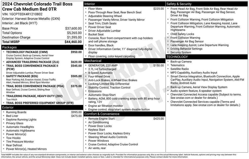 Used 2024 Chevrolet Colorado Trail Boss w/ Technology Package image 3