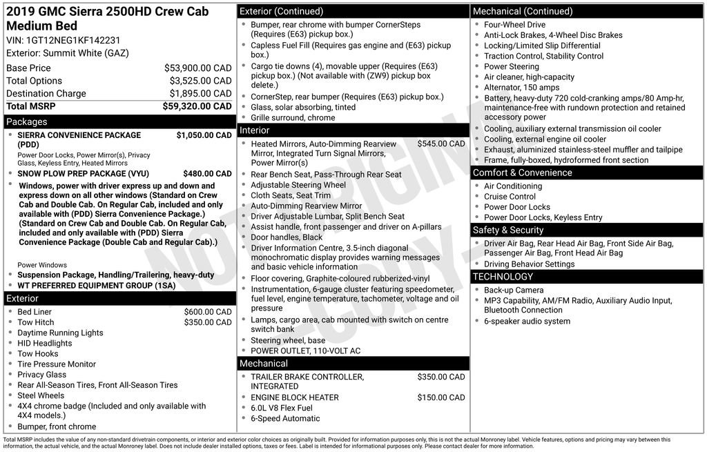 Used 2019 GMC Sierra 2500 4x4 Crew Cab w/ Sierra Convenience Package image 5