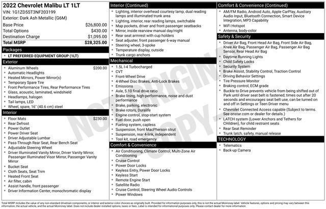 Used 2022 Chevrolet Malibu LT image 53